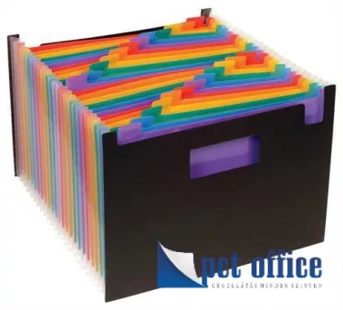 Irattartó Gumis Harmonikás mappa 25 részes A4 Viquel Rainbow Class fekete