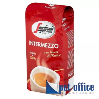 Kávé, pörkölt, szemes, vákuumos csomagolásban, 1000 g, SEGAFREDO Intermezzo
