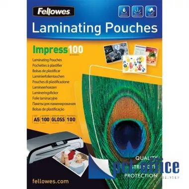 Lamináló fólia A5 100 mikronos Fényes Fellowes