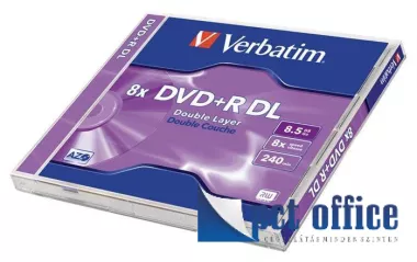 DVD+R lemez, kétrétegű, 8,5GB, 8x, normál tok, VERBATIM Double Layer