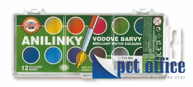 Vízfesték 12 db-os 22,5 mm Anilinky Aquarell Ico