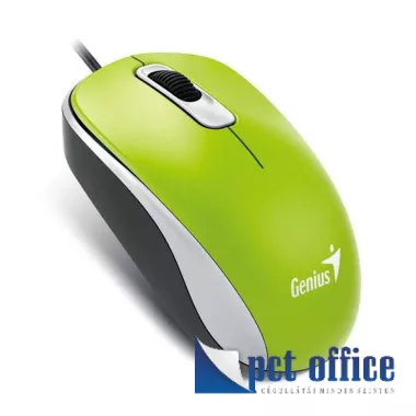 Egér,vezetékes, optikai, normál méret USB Genius DX-110 zöld