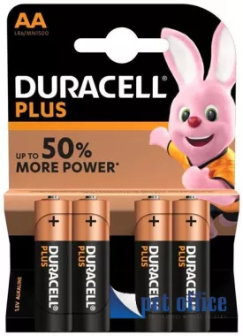 Elem Duracell AA ceruza 4 db Power Plus, tartós
