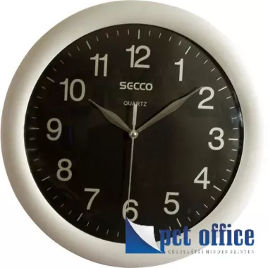 Falióra, 28 cm, SECCO S TS6046-51, ezüst/fekete