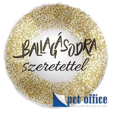 Lufi Fóliás 17 inch-es Ballagásodra Szeretettel Arany Konfettis