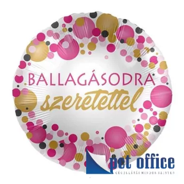 Lufi Fóliás 17 inch-es Ballagásodra Szeretettel Pasztell Rózsaszín Konfettis