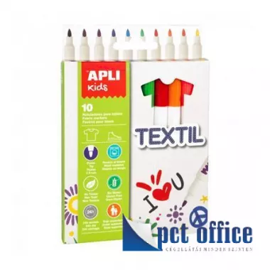 Textilmarker készlet Apli 2,9 mm 10 db-os