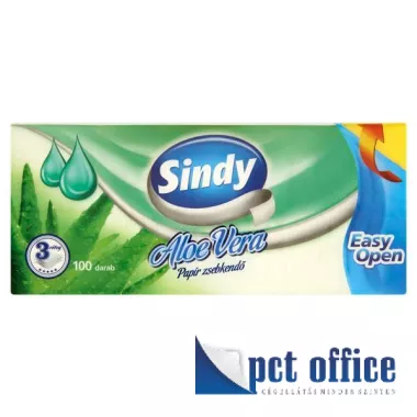 Papír Zsebkendő 3 rétegű 100 db-os Sindy Aloe Vera Balsam