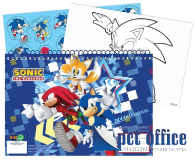 Vázlatfüzet B4 40 lapos matricával Sonic a sündisznó