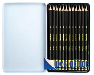 Grafitceruza készlet 12 db-os háromszögletű Kores 12 különböző keménység