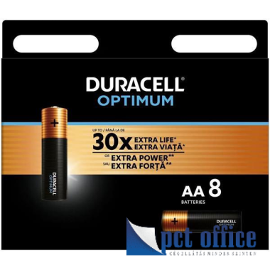 Elem Duracell AA ceruza 8 db Optimum, tartós