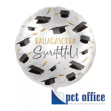 Lufi Fóliás 17 inch-es Ballagásodra Szeretettel Kalap Mintás