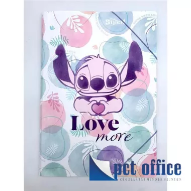 Gumipántos mappa A3 Disney Pasztell Stitch Love more