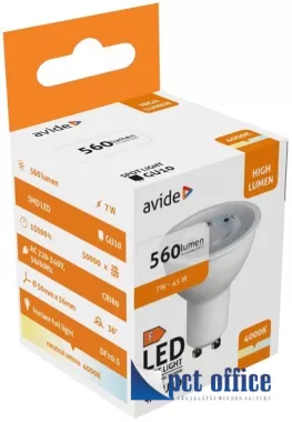 Izzó Avide LED Spot Alu+Plastic 4W GU10 100° NW 4000K (560 lumen)