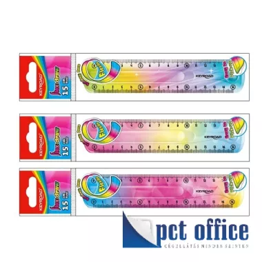 Vonalzó, műanyag 15 cm Keyroad Flex Draw flexibilis/hajlítható