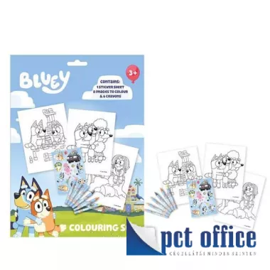 Színező + matrica szett Bluey Life