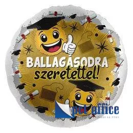 Lufi Fóliás 17 inch-es Ballagásodra Szeretettel Smile face arany