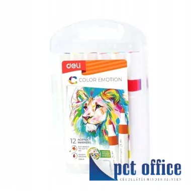 Akril marker készlet Deli 4 mm 12 színű