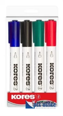 Tábla- és flipchart marker készlet 4 db-os Kores K-Marker 3-5 mm
